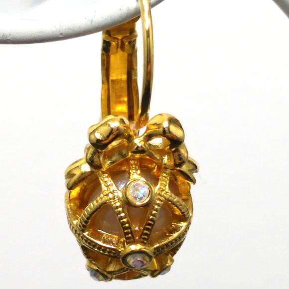 Joan Rivers Fabergé Inspired Necklace Earrings Set, Egg Pendant Earrings, 1990s - Picture 5 of 10